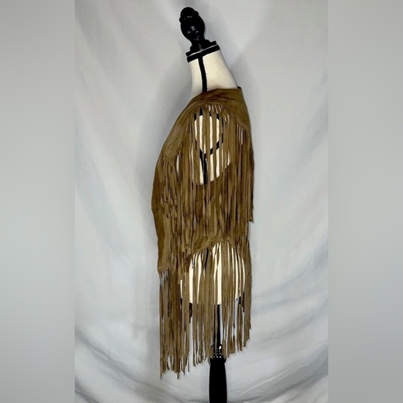 Spell & The Gypsy Collective Leather Fringe Vest Suede Boho Festival M/L RARE - Picture 5 of 15